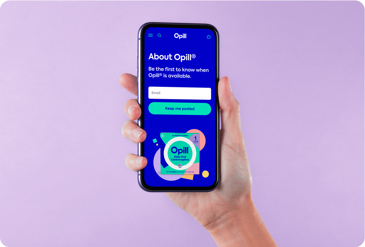 Opill site display in user's phone