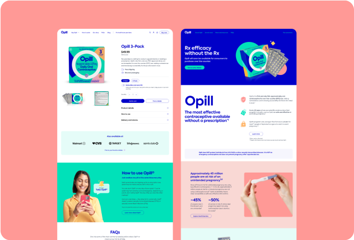 Opill sites layout